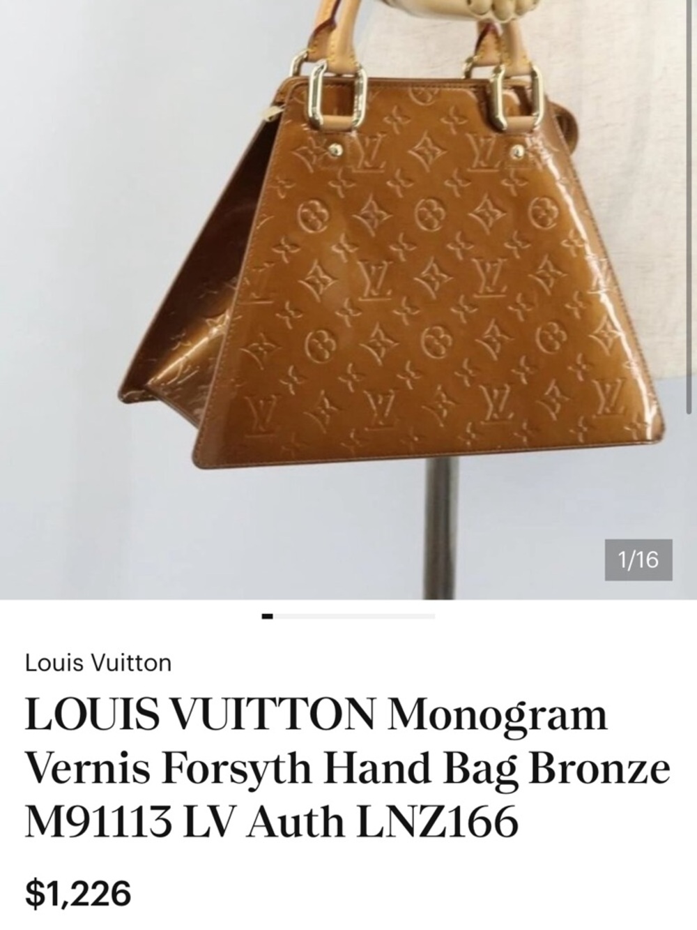 LV🤎FORSYTH BRONZE MONOGRAMMED VERNIS - Picture 13 of 13